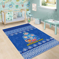 Russia Matryoshka Spirit Area Rug with Folk Pattern and Double-Headed Eagle Emblem