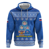 Russia Matryoshka Spirit Hoodie with Folk Pattern and Double-Headed Eagle Emblem