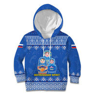 Russia Matryoshka Spirit Kid Hoodie with Folk Pattern and Double-Headed Eagle Emblem