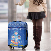 Russia Matryoshka Spirit Luggage Cover with Folk Pattern and Double-Headed Eagle Emblem