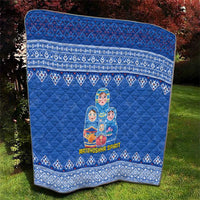Russia Matryoshka Spirit Quilt with Folk Pattern and Double-Headed Eagle Emblem