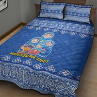 Russia Matryoshka Spirit Quilt Bed Set with Folk Pattern and Double-Headed Eagle Emblem