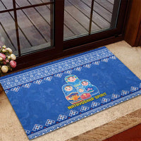 Russia Matryoshka Spirit Rubber Doormat with Folk Pattern and Double-Headed Eagle Emblem