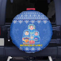 Russia Matryoshka Spirit Spare Tire Cover with Folk Pattern and Double-Headed Eagle Emblem