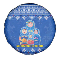 Russia Matryoshka Spirit Spare Tire Cover with Folk Pattern and Double-Headed Eagle Emblem