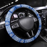 Russia Matryoshka Spirit Steering Wheel Cover with Folk Pattern and Double-Headed Eagle Emblem