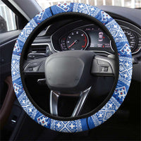 Russia Matryoshka Spirit Steering Wheel Cover with Folk Pattern and Double-Headed Eagle Emblem