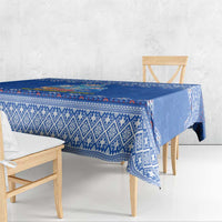 Russia Matryoshka Spirit Tablecloth with Folk Pattern and Double-Headed Eagle Emblem
