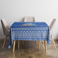 Russia Matryoshka Spirit Tablecloth with Folk Pattern and Double-Headed Eagle Emblem