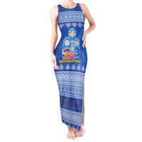 Russia Matryoshka Spirit Tank Maxi Dress with Folk Pattern and Double-Headed Eagle Emblem