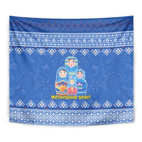 Russia Matryoshka Spirit Tapestry with Folk Pattern and Double-Headed Eagle Emblem