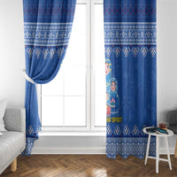 Russia Matryoshka Spirit Window Curtain with Folk Pattern and Double-Headed Eagle Emblem