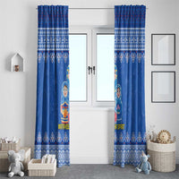 Russia Matryoshka Spirit Window Curtain with Folk Pattern and Double-Headed Eagle Emblem