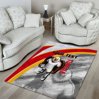 Personalized Tunisia Soccer Carthage Eagles Mascot Area Rug Red And White Abstract Geometric Football Concept