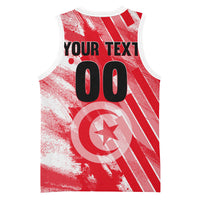 Personalized Tunisia Football Basketball Jersey Tunisian Flag Carthage Eagles Mascot Grunge Style