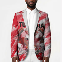 Personalized Tunisia Football Blazer Tunisian Flag Carthage Eagles Mascot Grunge Style