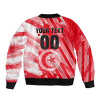 Personalized Tunisia Football Bomber Jacket Tunisian Flag Carthage Eagles Mascot Grunge Style