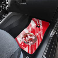 Personalized Tunisia Football Car Mats Tunisian Flag Carthage Eagles Mascot Grunge Style