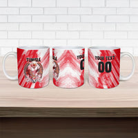 Personalized Tunisia Football Ceramic Mug Tunisian Flag Carthage Eagles Mascot Grunge Style