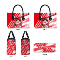 Personalized Tunisia Football Leather Bag Tunisian Flag Carthage Eagles Mascot Grunge Style