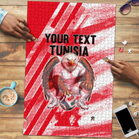 Personalized Tunisia Football Puzzle Tunisian Flag Carthage Eagles Mascot Grunge Style