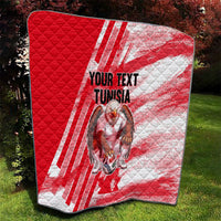 Personalized Tunisia Football Quilt Tunisian Flag Carthage Eagles Mascot Grunge Style