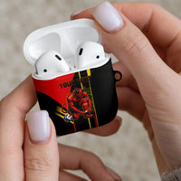 Personalized Belgium Soccer Red Devils Mascot AirPods Case Royal Belgian Football Geometric Simple Style