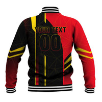 Personalized Belgium Soccer Red Devils Mascot Baseball Jacket Royal Belgian Football Geometric Simple Style