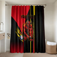 Personalized Belgium Soccer Red Devils Mascot Bathroom Set Royal Belgian Football Geometric Simple Style