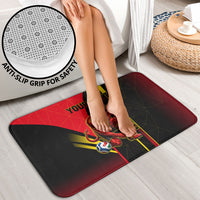 Personalized Belgium Soccer Red Devils Mascot Bathroom Set Royal Belgian Football Geometric Simple Style