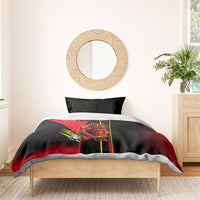 Personalized Belgium Soccer Red Devils Mascot Bedding Set Royal Belgian Football Geometric Simple Style
