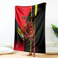 Personalized Belgium Soccer Red Devils Mascot Blanket Royal Belgian Football Geometric Simple Style