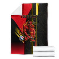 Personalized Belgium Soccer Red Devils Mascot Blanket Royal Belgian Football Geometric Simple Style