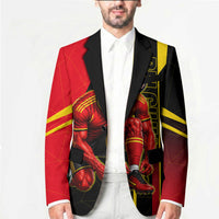 Personalized Belgium Soccer Red Devils Mascot Blazer Royal Belgian Football Geometric Simple Style