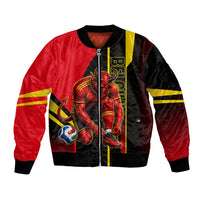 Personalized Belgium Soccer Red Devils Mascot Bomber Jacket Royal Belgian Football Geometric Simple Style