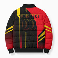 Personalized Belgium Soccer Red Devils Mascot Bomber Puffer Jacket Royal Belgian Football Geometric Simple Style