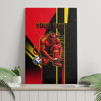 Personalized Belgium Soccer Red Devils Mascot Canvas Wall Art Royal Belgian Football Geometric Simple Style