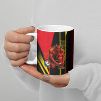 Personalized Belgium Soccer Red Devils Mascot Ceramic Mug Royal Belgian Football Geometric Simple Style