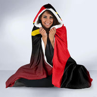 Personalized Belgium Soccer Red Devils Mascot Hooded Blanket Royal Belgian Football Geometric Simple Style