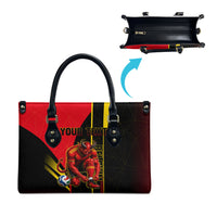 Personalized Belgium Soccer Red Devils Mascot Leather Bag Royal Belgian Football Geometric Simple Style