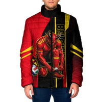 Personalized Belgium Soccer Red Devils Mascot Padded Jacket Royal Belgian Football Geometric Simple Style