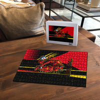 Personalized Belgium Soccer Red Devils Mascot Puzzle Royal Belgian Football Geometric Simple Style