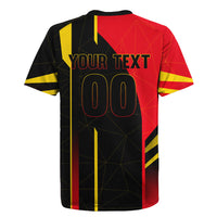 Personalized Belgium Soccer Red Devils Mascot Rugby Jersey Royal Belgian Football Geometric Simple Style