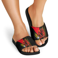 Personalized Belgium Soccer Red Devils Mascot Slide Sandals Royal Belgian Football Geometric Simple Style
