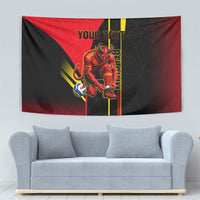 Personalized Belgium Soccer Red Devils Mascot Tapestry Royal Belgian Football Geometric Simple Style