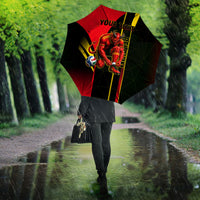 Personalized Belgium Soccer Red Devils Mascot Umbrella Royal Belgian Football Geometric Simple Style