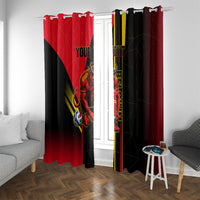 Personalized Belgium Soccer Red Devils Mascot Window Curtain Royal Belgian Football Geometric Simple Style