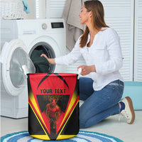 Personalized Belgium Soccer Laundry Basket Belgian Football Pride Red Devils Mascot