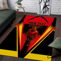 Personalized Belgium Soccer Area Rug Belgian Football Pride Red Devils Mascot
