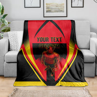 Personalized Belgium Soccer Blanket Belgian Football Pride Red Devils Mascot